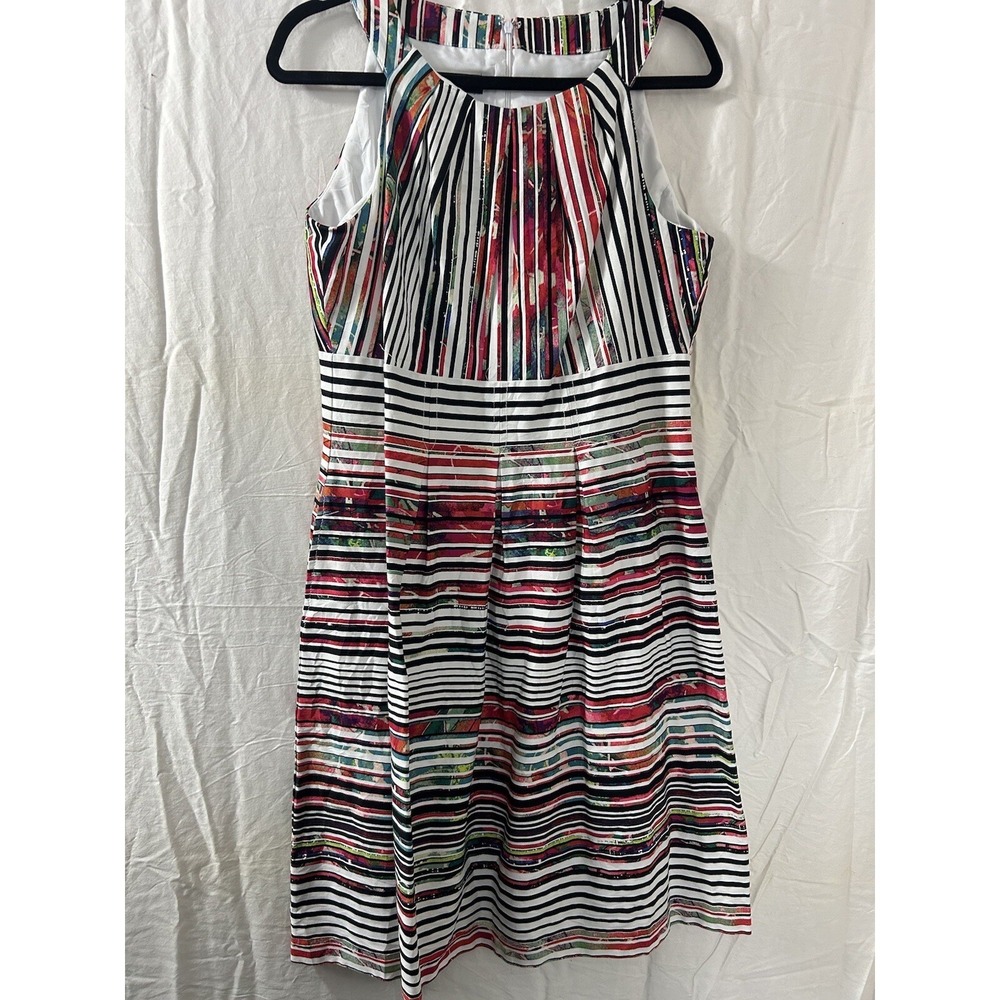 Nine‎ West Women's Size 12 Striped Pleated Sheath Dress